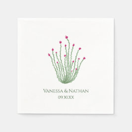Rosa Blume Ocotillo Cactus Wedding Cocktail Serviette