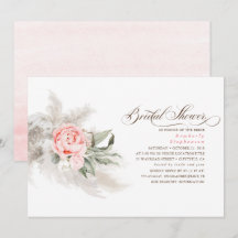 Rosa Blume Pampas Grass Elegantes Brautparty