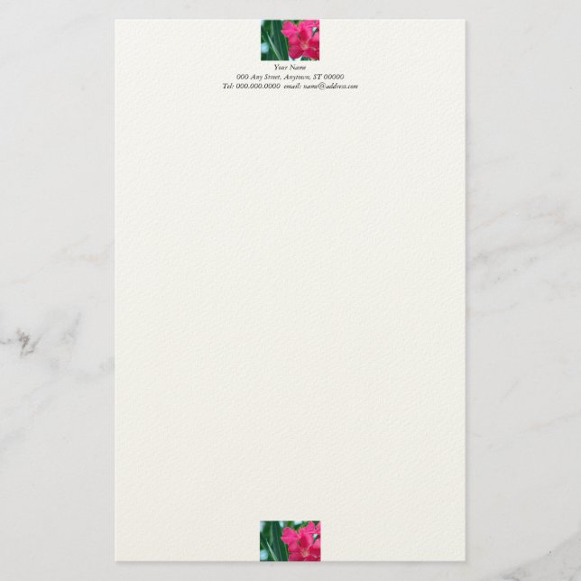 Rosa Blume Papier (Vorderseite)