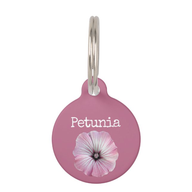 Rosa Blume Petunia Haustiermarke (Vorderseite)