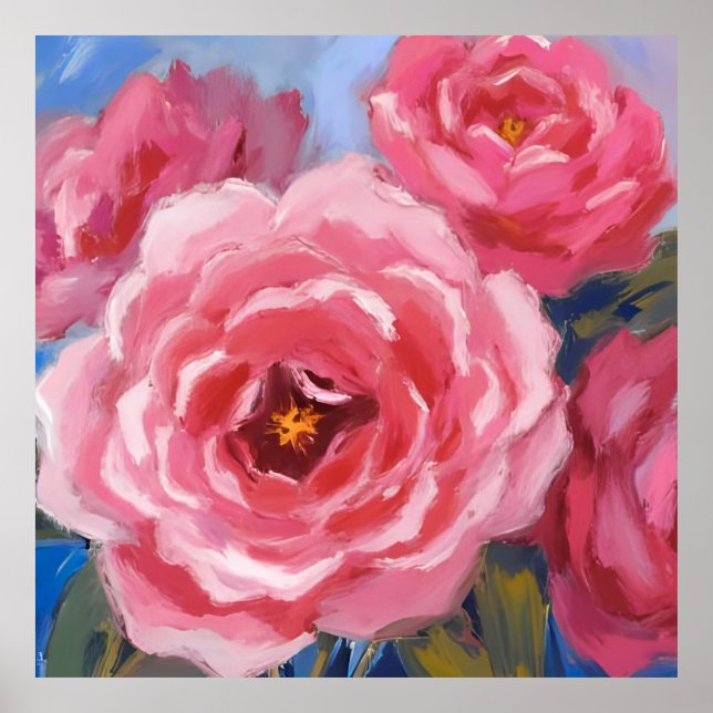 Rosa Blume Poster (Vorne)