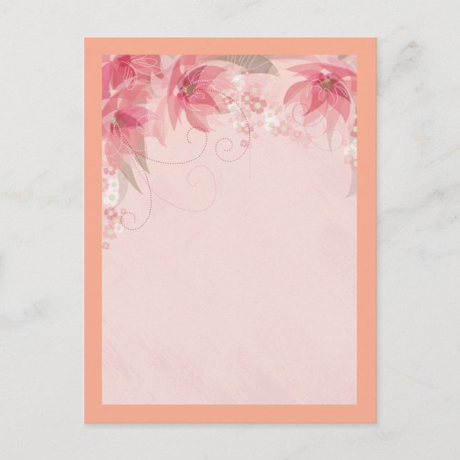 rosa Blume Postkarte (Vorderseite)