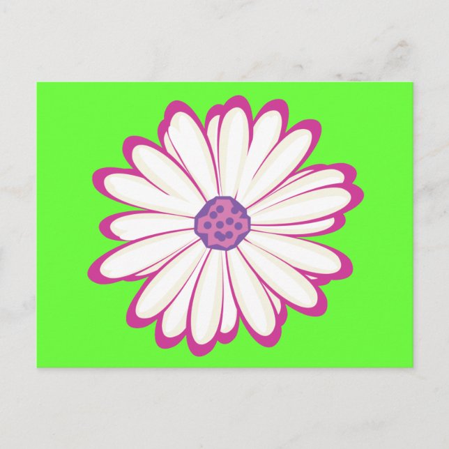 rosa Blume Postkarte (Vorderseite)