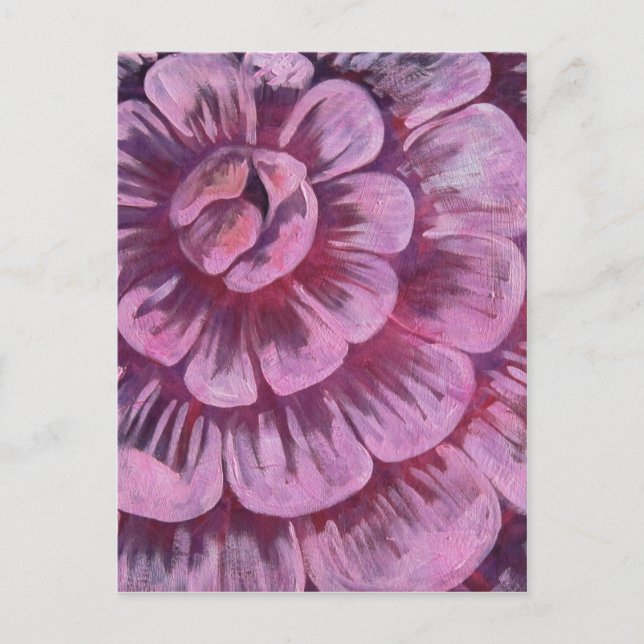 Rosa Blume Postkarte (Vorderseite)
