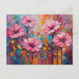 Rosa Blume Postkarte