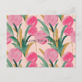 Rosa Blume Postkarte