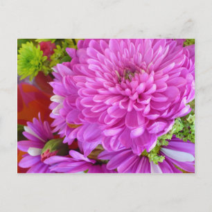 Rosa Blume Power Postkarte
