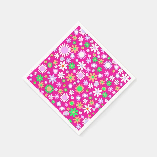 Rosa Blume Power Serviette (Ecke)