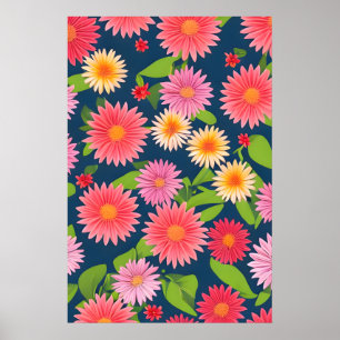 Rosa Blume, Retrostil Poster