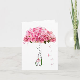 Rosa Blume Ribbon Brustkrebs Sensibilisierungskamp Karte