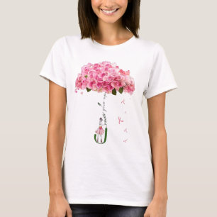 Rosa Blume Ribbon Brustkrebs Sensibilisierungskamp T-Shirt