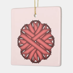 Rosa Blume Ribbon von Kenneth Yoncich Keramikornament