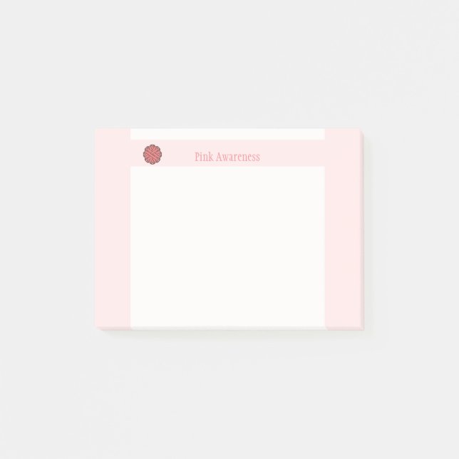 Rosa Blume Ribbon von Kenneth Yoncich Post-it Klebezettel (Vorderseite)
