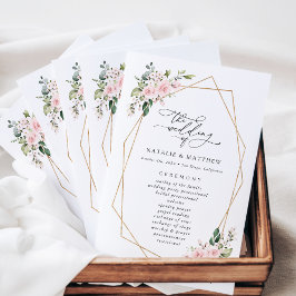 Rosa Blume, rosa Blume, Boho, Hochzeitsprogramm