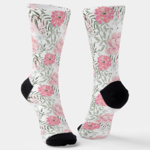 Rosa Blume Rosa Peonies Blumenstrauß Socken