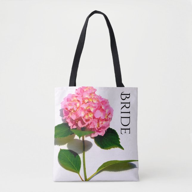 Rosa Blume Rosa, rosa, rosafarbene Hydrangea Tasche (Vorderseite)