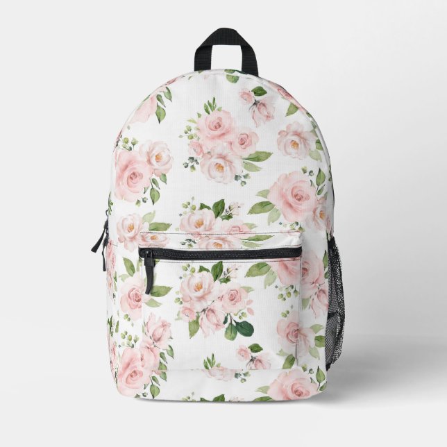 Rosa Blume, rosa Rosen, Aquarellfarben-Blume Bedruckter Rucksack (Vorderseite)
