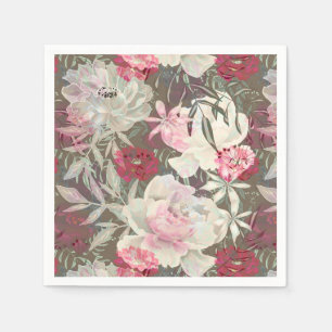 Rosa Blume Rosa Zitronen Blumenstrauß Serviette