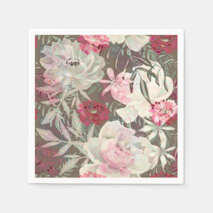 Rosa Blume Rosa Zitronen Blumenstrauß Serviette