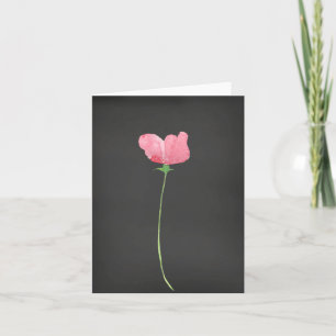 Rosa Blume Rose Bug auf Schwarz Dankeskarte