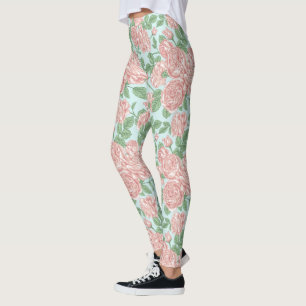 Rosa Blume Rose Garten Bouquet Muster Leggings