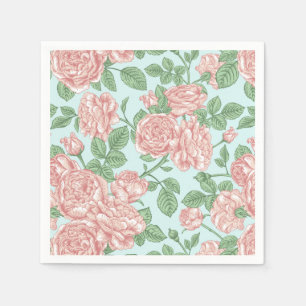 Rosa Blume Rose Garten Bouquet Muster Serviette