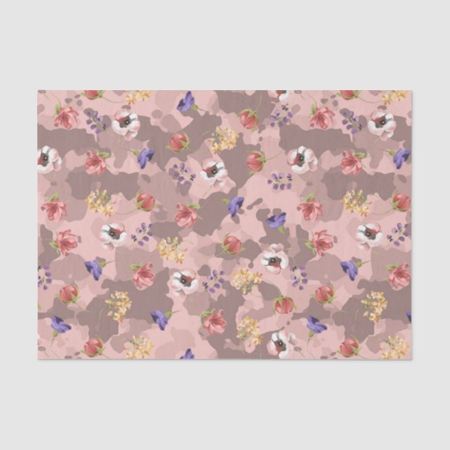 Rosa Blume Rose Gold Camouflage Camouflage Seidenpapier (Vorderseite)