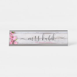 Rosa Blume Rose Gold Lehrer Schreibtisch Namenssch Schreibtischnamensplakette