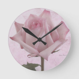 Rosa-Blume Runde Wanduhr