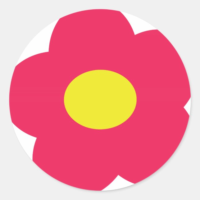 rosa Blume Runder Aufkleber (Vorderseite)