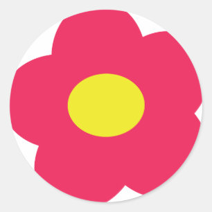rosa Blume Runder Aufkleber