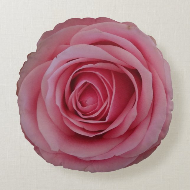 Rosa Blume Rundkissen Rundes Kissen (Vorderseite)