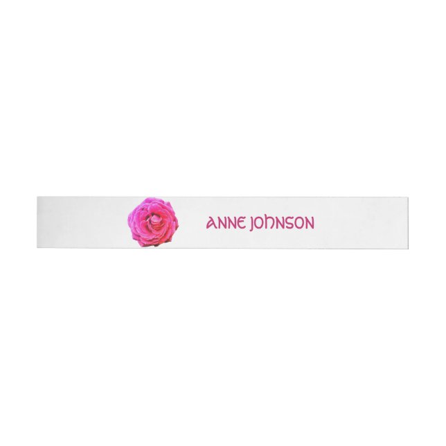 Rosa Blume Rundum-Adressaufkleber (Person)