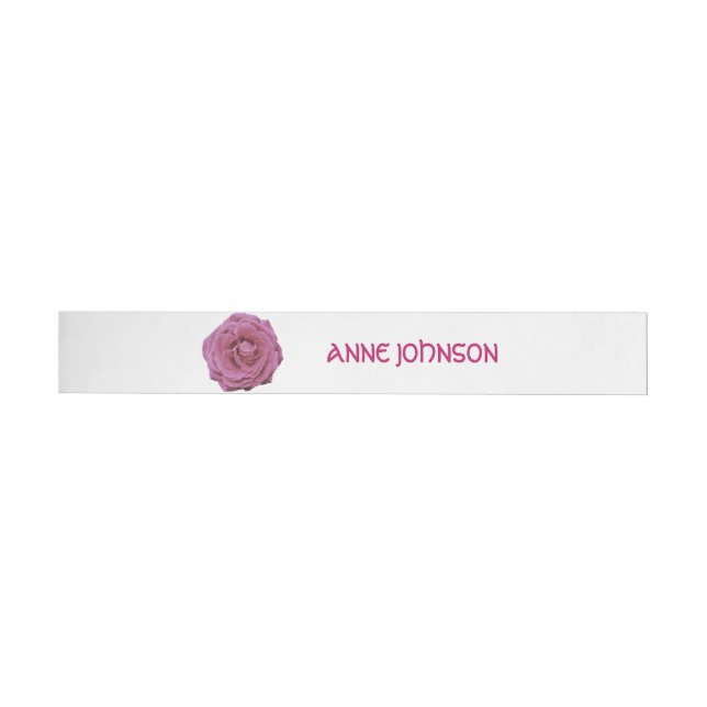 Rosa Blume Rundum-Adressaufkleber (Person)