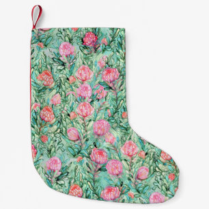 Rosa Blume, Salbei grün, nahtlos. Kleiner Weihnachtsstrumpf