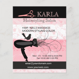 Rosa Blume Schönheitssalon Trockner Haartrockner S Flyer