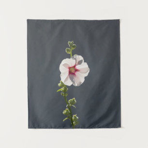 Rosa Blume Schwarze grüne Blätter auf dunkelgrau Wandteppich