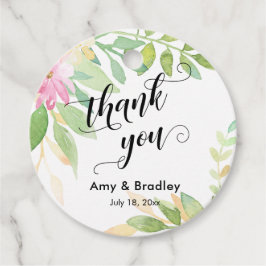 Rosa Blume Script Danke Personalisierte Hochzeit Geschenkanhänger