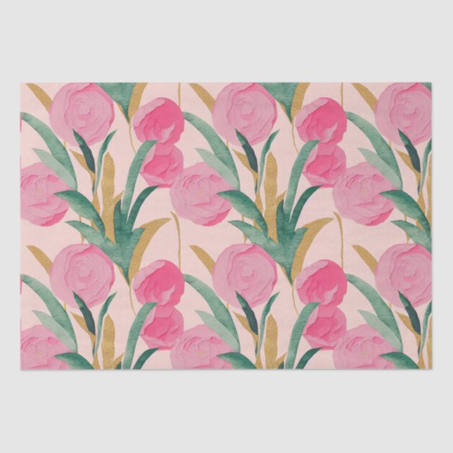 Rosa Blume Seidenpapier (Vorderseite)