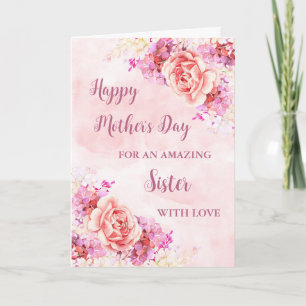 Rosa Blume Sister Happy Mother Day Card Karte