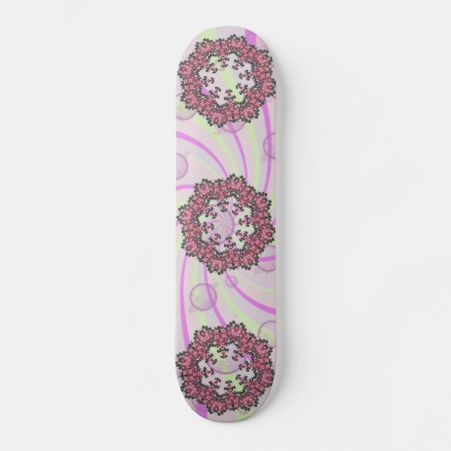 Rosa Blume Skateboard (Vorderseite)