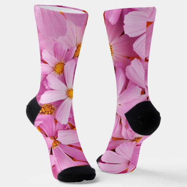 Rosa Blume Socken (Gewinkelt)