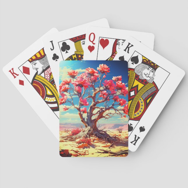 Rosa Blume Spielkarten (Rückseite)