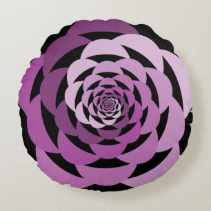 Rosa Blume Spiral Ombre Rundkissen Rundes Kissen