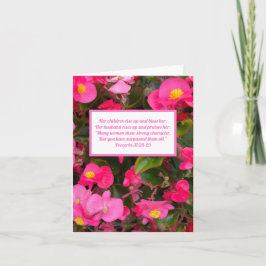 Rosa Blume Sprichwörter 31:28-29 Bibelverse Karte