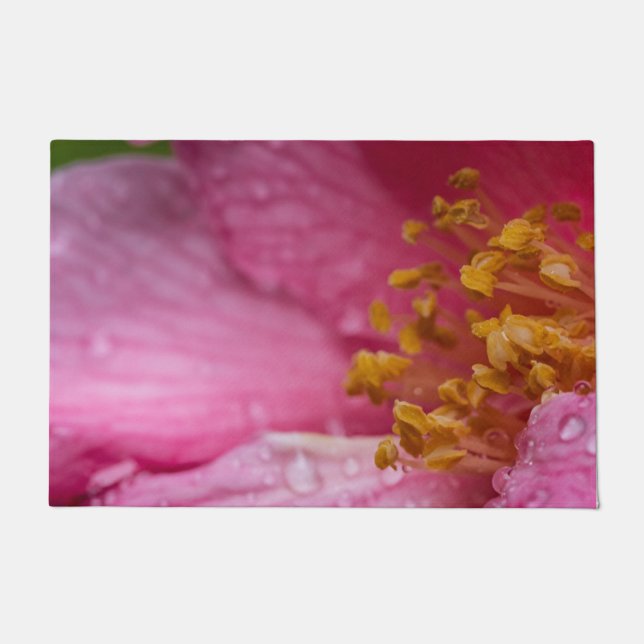 Rosa Blume Stamens Fußmatte (Vorderseite)