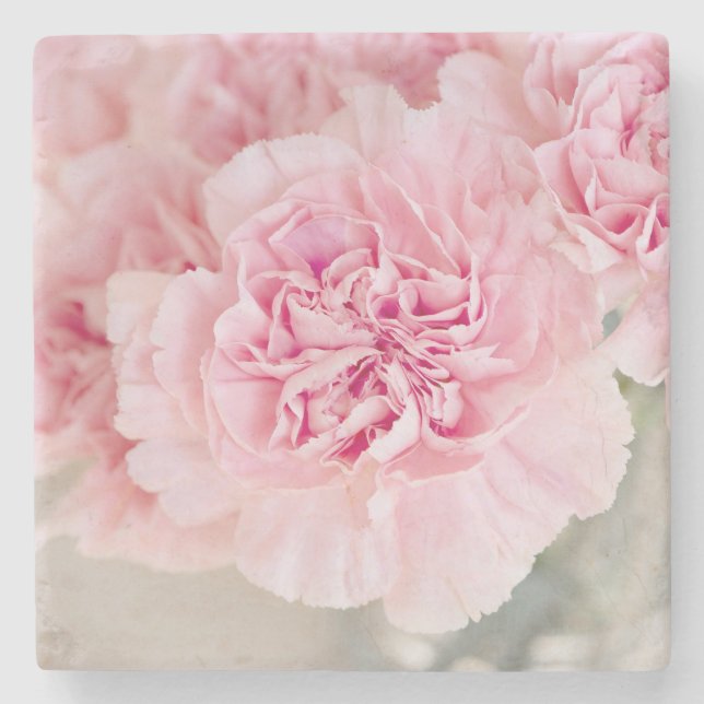 Rosa Blume Steinuntersetzer (Vorderseite)