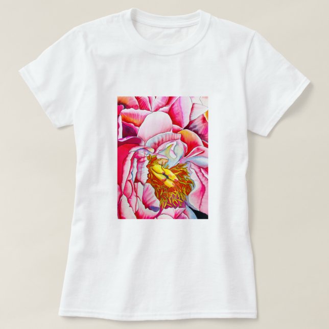 Rosa Blume T-Shirt (Design vorne)
