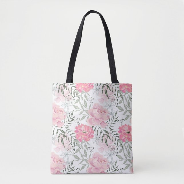 Rosa Blume Tasche (Vorderseite)