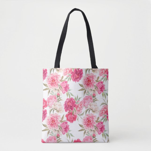 Rosa Blume Tasche (Vorderseite)